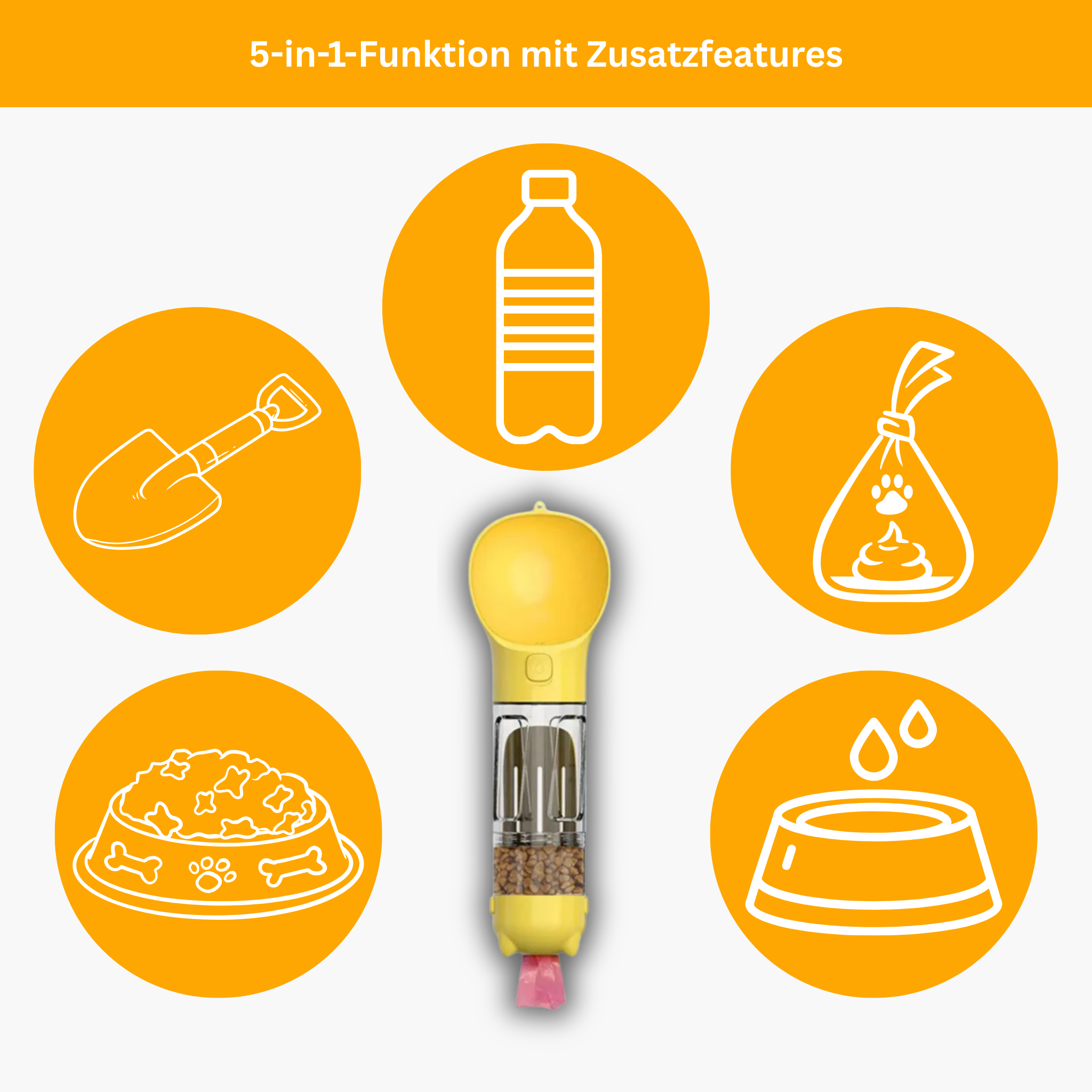 PetGo 5-in-1 Food & Water Bottle