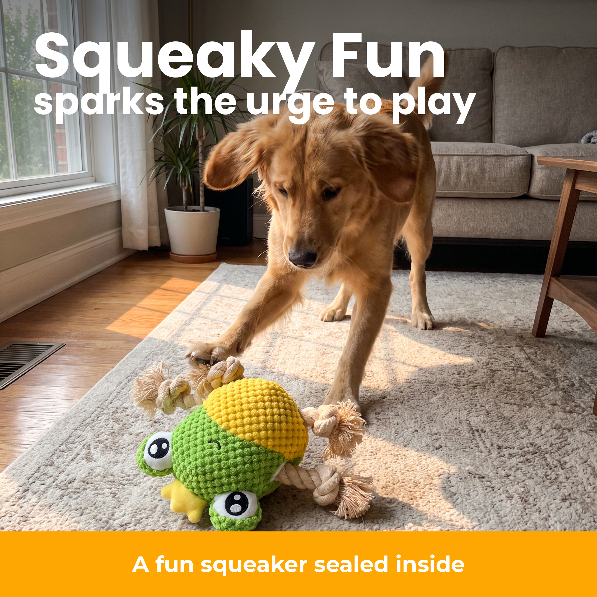 [en] Squeaky toy sparks the urge to play